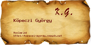 Köpeczi György névjegykártya