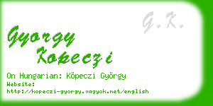 gyorgy kopeczi business card